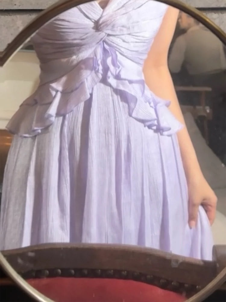 Pretty A Line Spaghetti Straps Lilac Long Prom Dresses Simple Evening Dress
