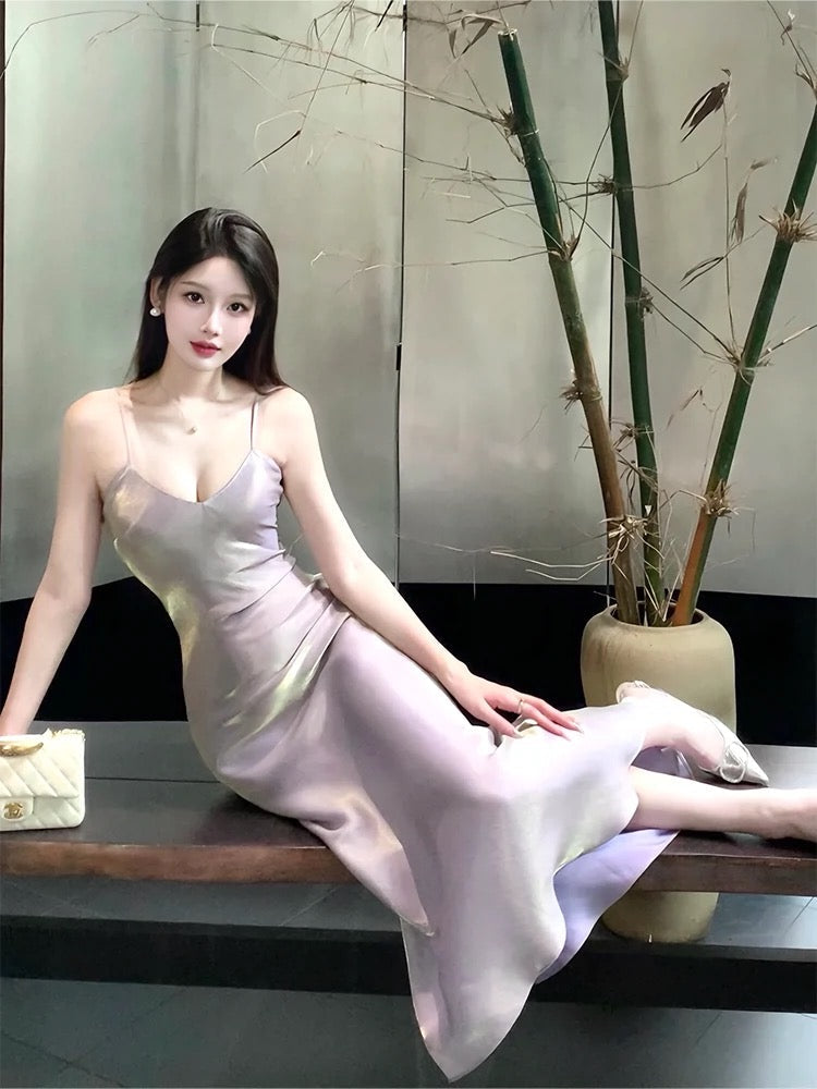 Pretty A Line Spaghetti Straps Lilac Ankle Length Prom Dresses Simple Evening Dress