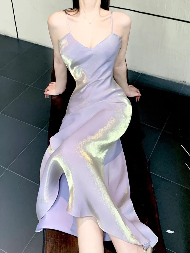 Pretty A Line Spaghetti Straps Lilac Ankle Length Prom Dresses Simple Evening Dress