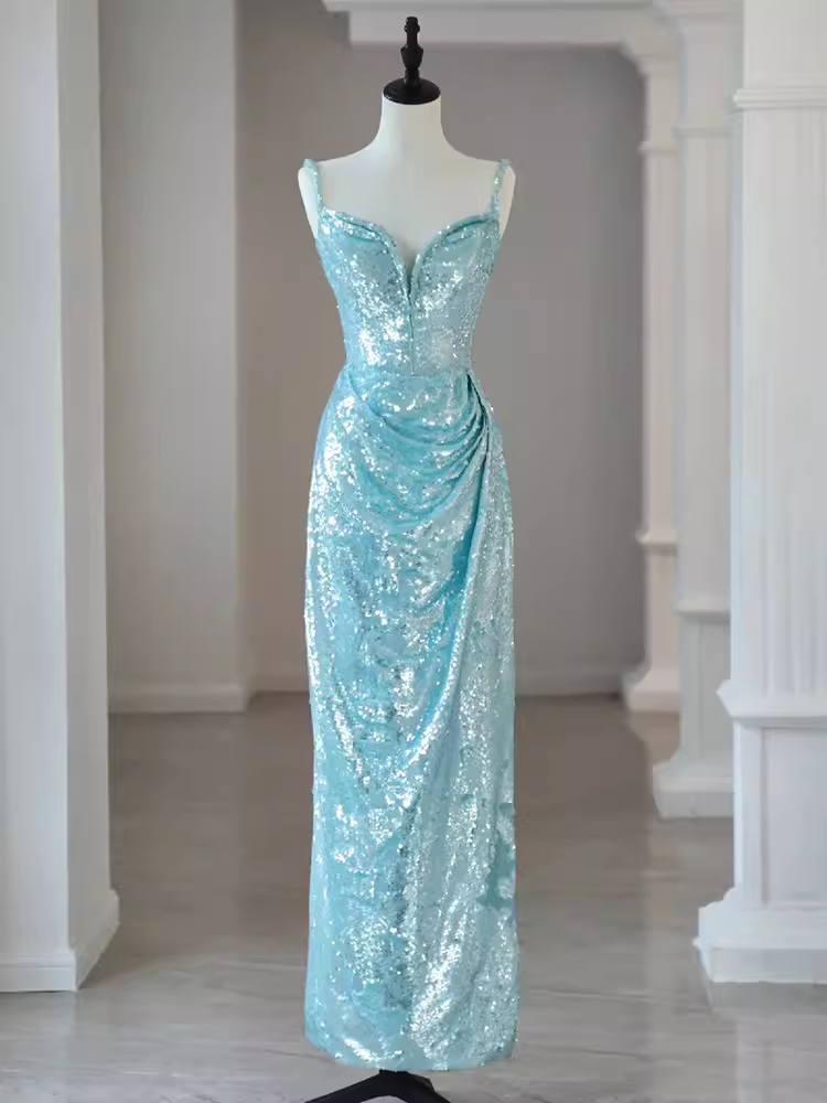 Sexy Mermaid Off The Shoulder Green Long Prom Dresses Sequin Birthday Outfits