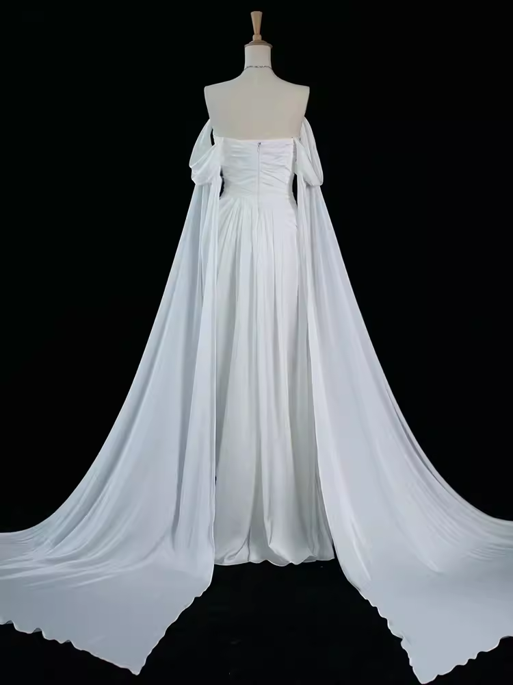 Sexy Sheath Off The Shoulder White Long Prom Dresses Satin Birthday Outfits