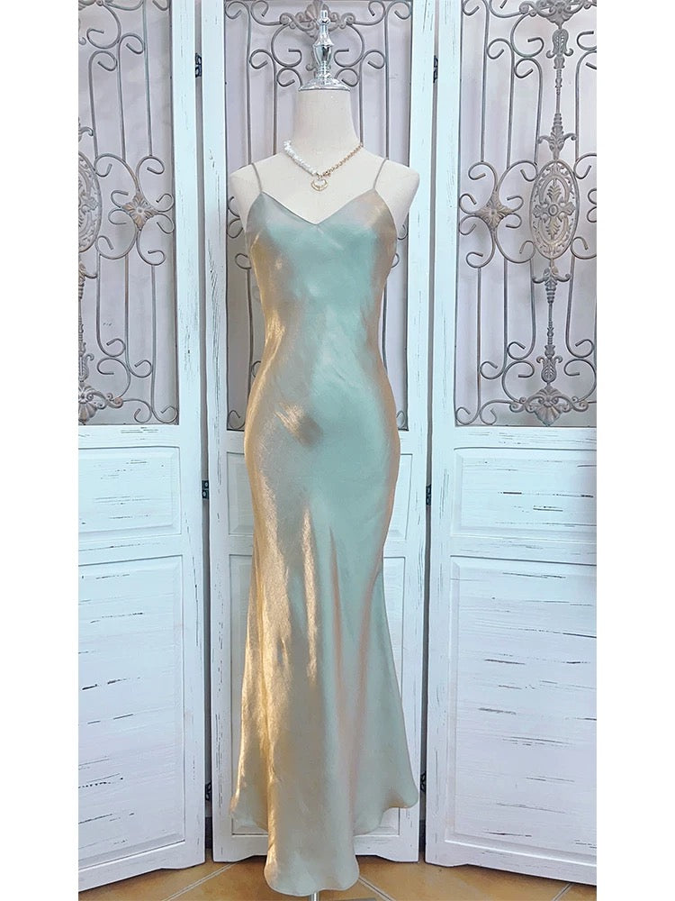 Gorgeous Mermaid Spaghetti Straps Long Prom Dresses Evening Dress