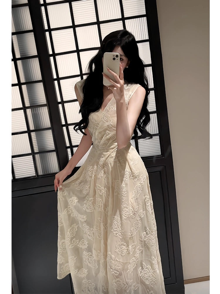 Classy A Line V Neckline Ankle Length Lace Prom Dresses Evening Dress