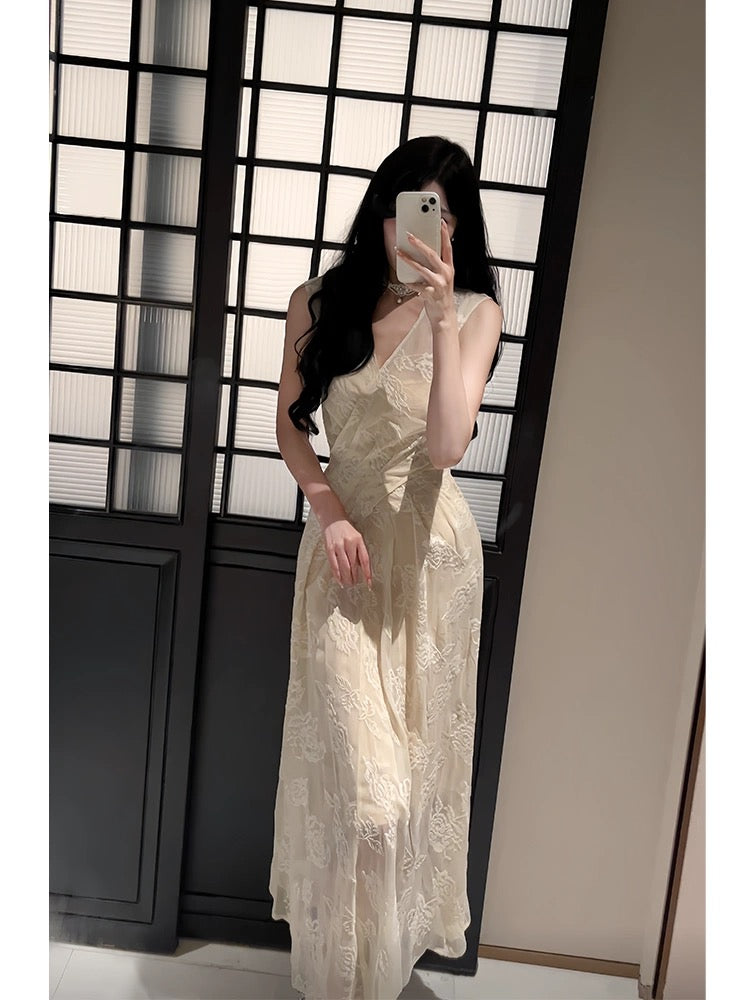 Classy A Line V Neckline Ankle Length Lace Prom Dresses Evening Dress