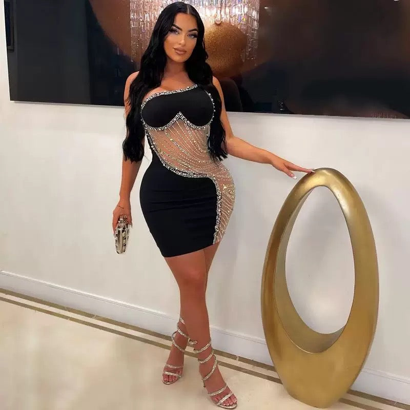 18th Birthday Outfits Sheath Homecoming Dress One Shoulder Black Short Mini Party Dress