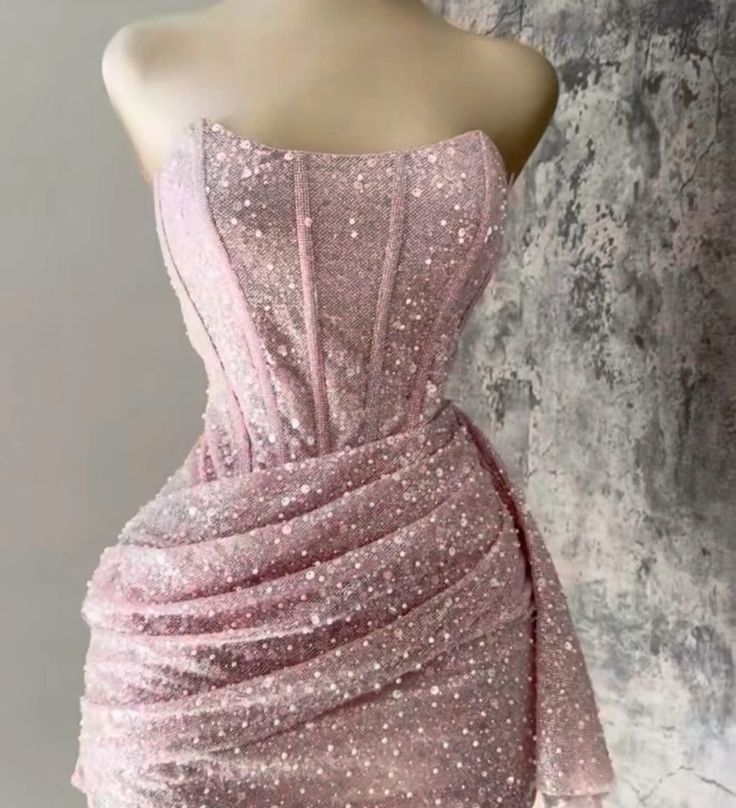 Sexy Sheath Strapless Pink Sequin Homecoming Dresses Short Birthday Outfits
