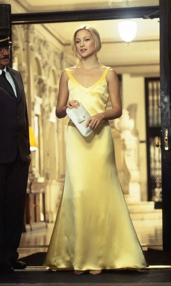 Modest Sheath Spaghetti Straps Yellow Satin Long Prom Dresses Evening Dress