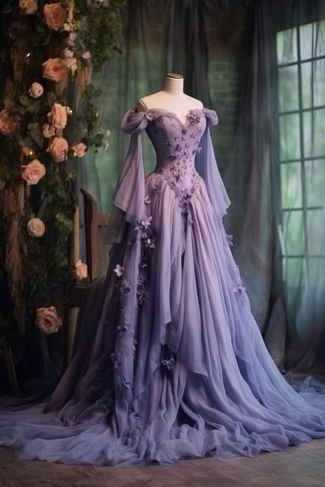 Vintage Ball Gown Off The Shoulder Tulle Lilac Prom Dresses Long Sleeves Evening Dress