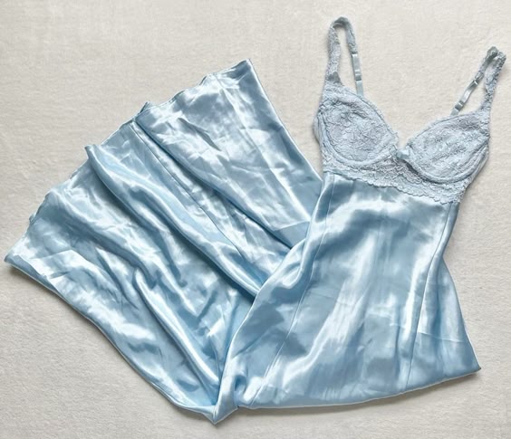 Pretty Mermaid Spaghetti Straps Light Sky Blue Satin Lace Prom Dresses Long Evening Dress