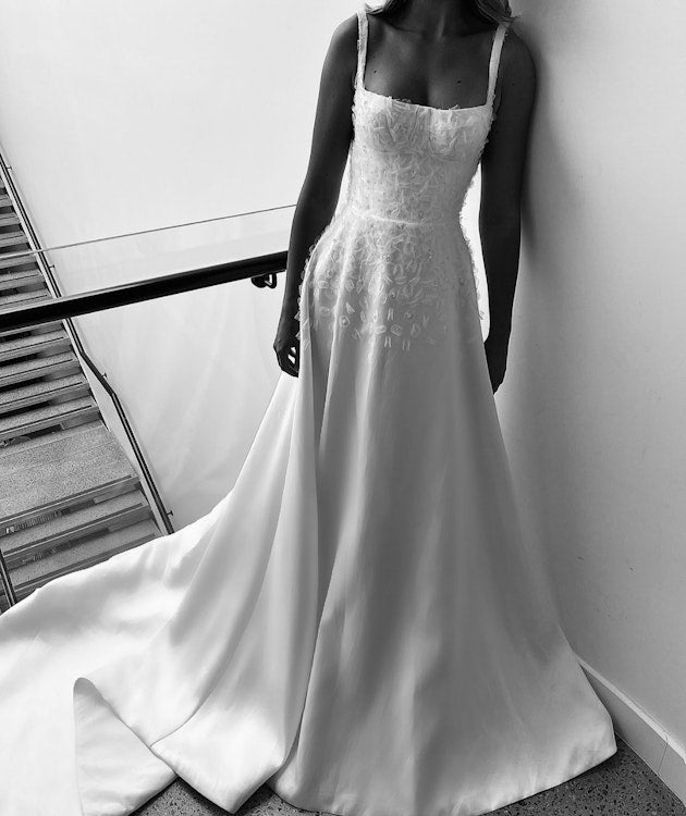 Elegant A Line Spaghetti Straps Long Satin White Prom Dresses Evening Dress