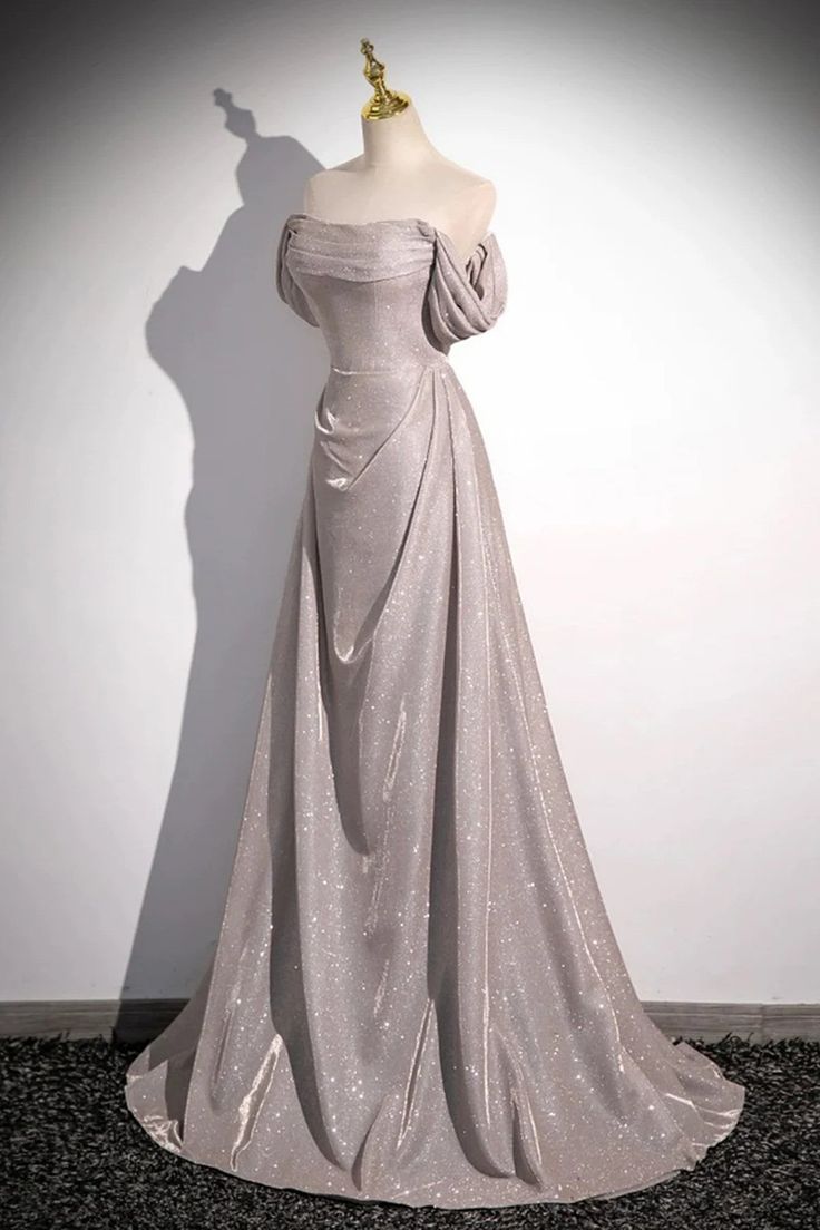 A-line Off Shoulder Sweetheart Long Evening Dress Prom Dress