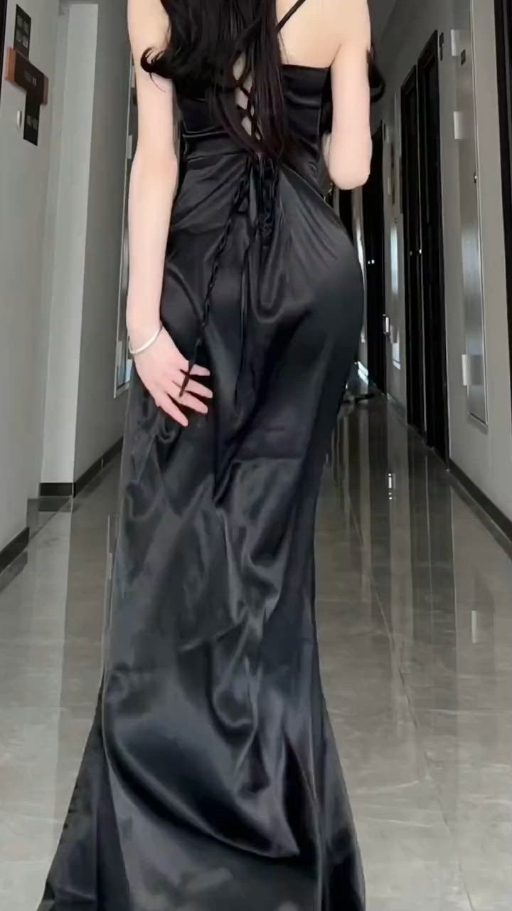 Elegant Sheath Spaghetti Straps Black Slit Long Prom Dress Evening Dresses