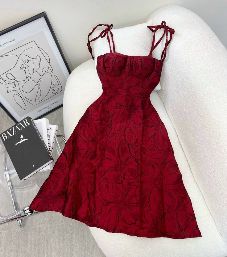 Cute A line Spaghetti Straps Red Homecoming Dress Party Dress