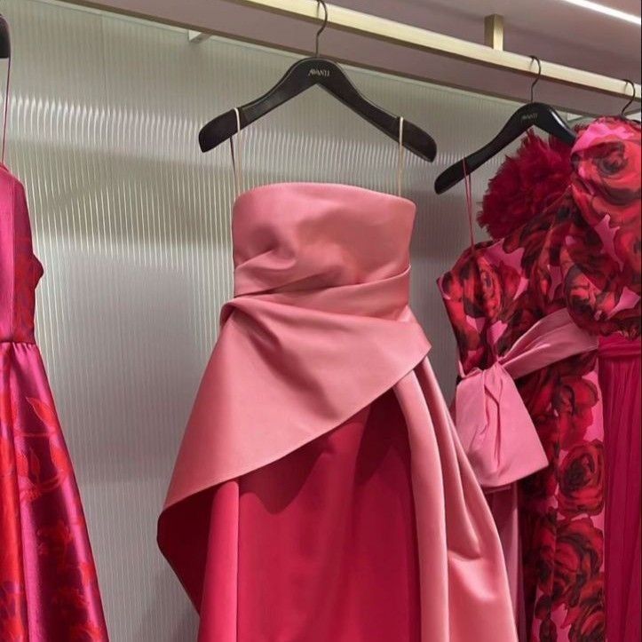 Elegant A Line Spaghetti Straps Pink Satin Long Prom Dress Evening Dresses With Pleated