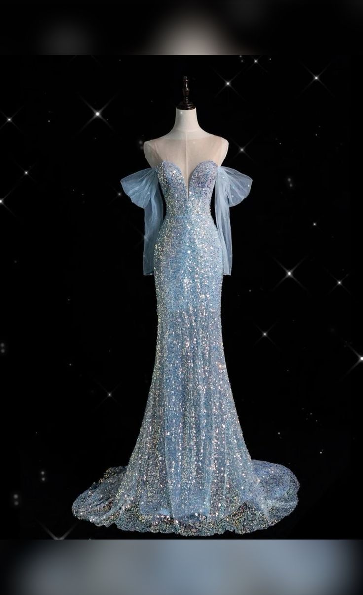 Pretty Mermaid Off The Shoulder Sequin Long Sleeves Evening Dress Prom Dresses