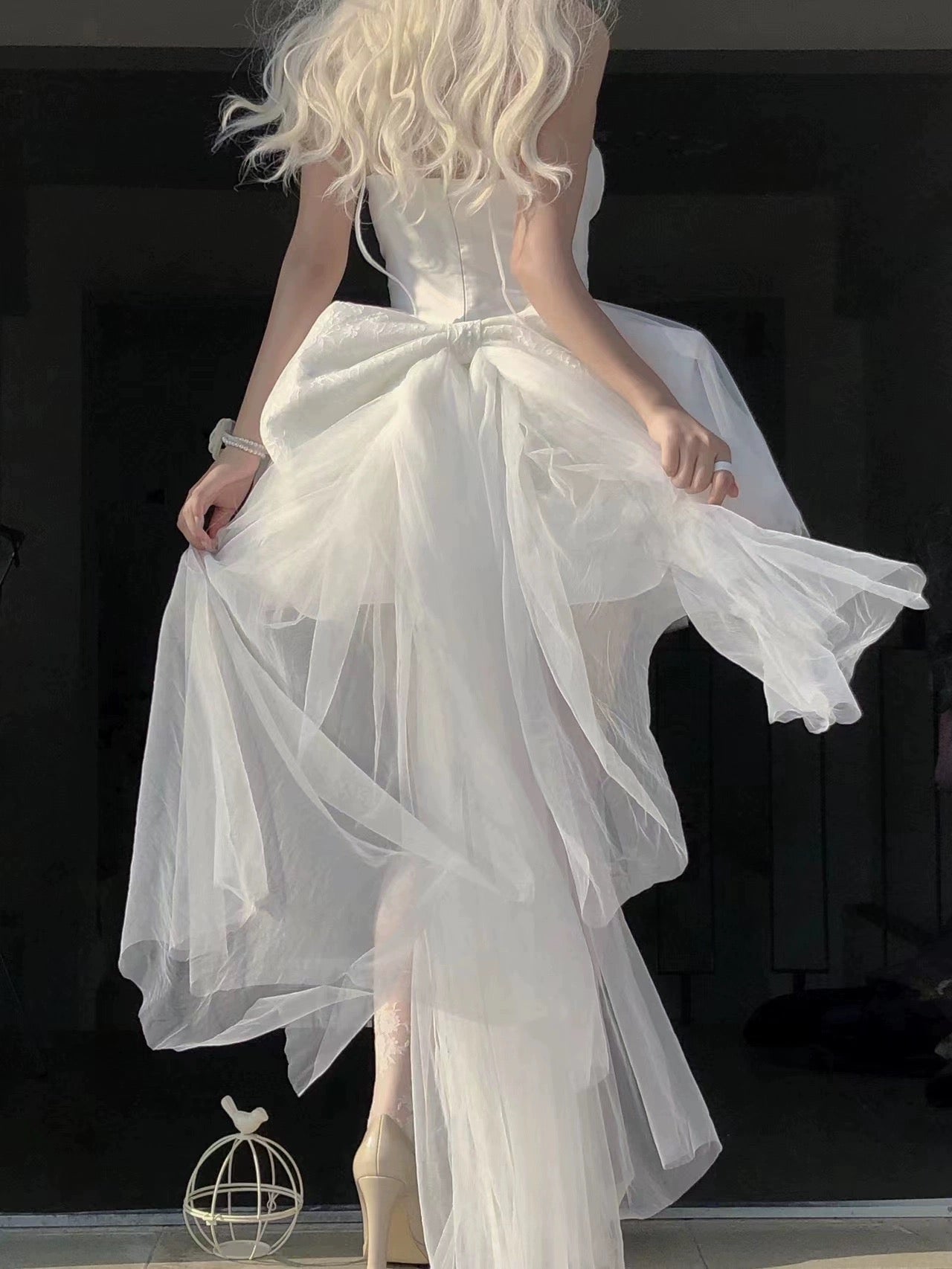 Cute A Line Spaghetti Straps Short White Homecoming Dress