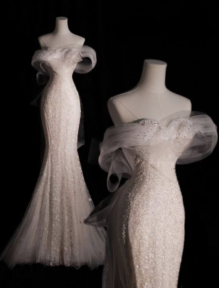 Chic Mermaid Off The Shoulder Sequin Long Wedding Dresses With Sleeves
