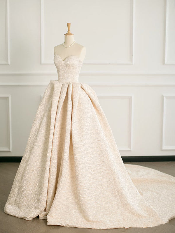 Pretty Ball Gown Sweetheart Satin Long Prom Dresses Party Gown Evening Dress