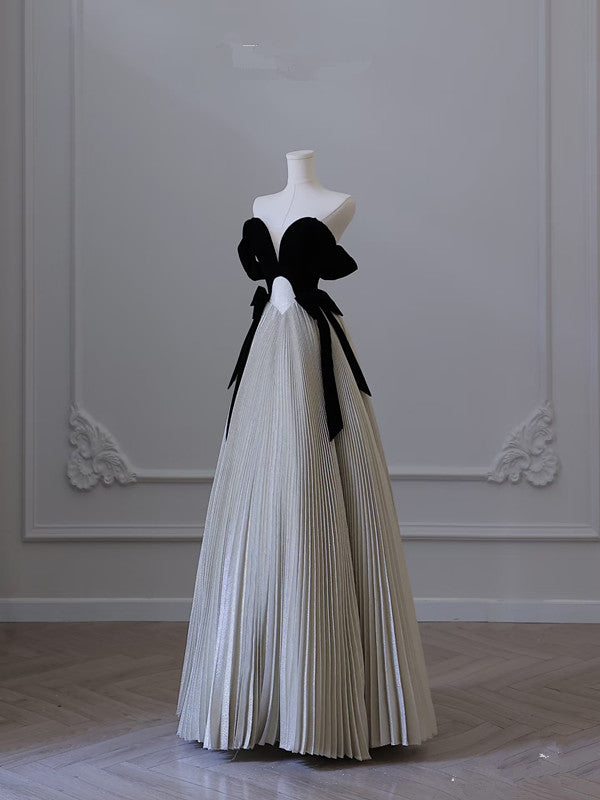 Pretty Ball Gown Off The Shoulder Black Velvet Long Prom Dresses Party Evening Dress
