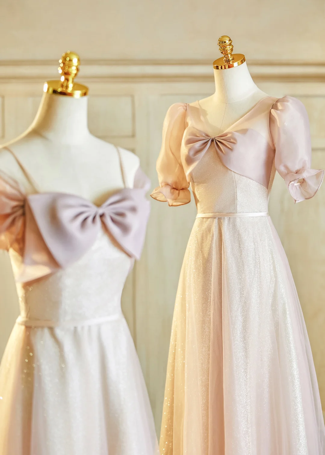 Max And Match A Line Satin Tulle Long Bridesmaid Dress
