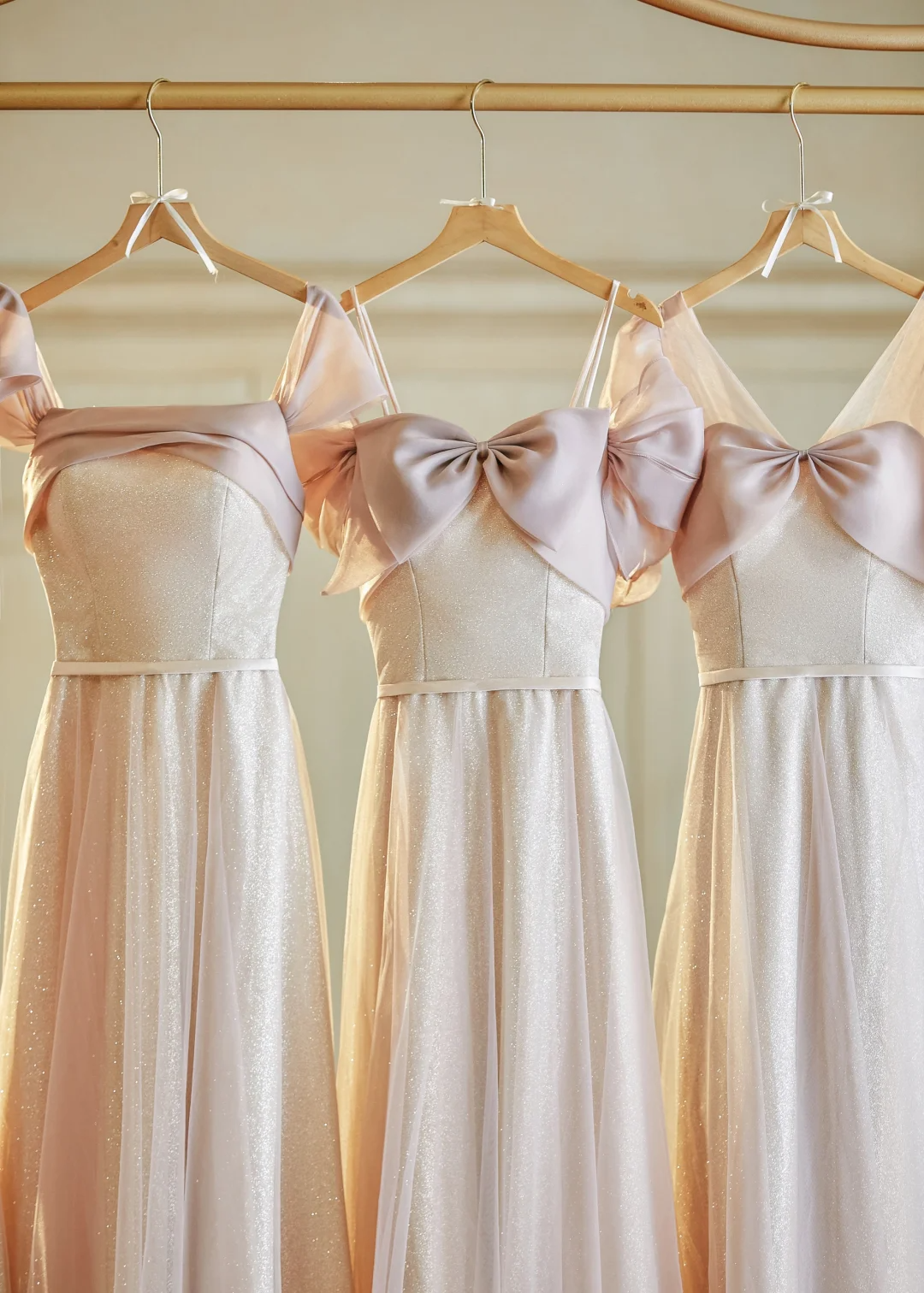 Max And Match A Line Satin Tulle Long Bridesmaid Dress