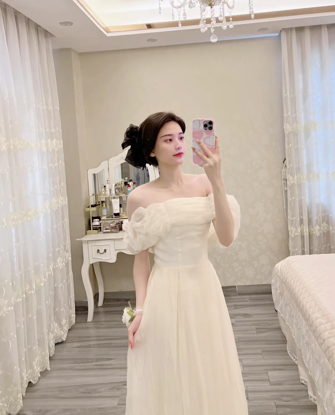 Elegant A Line Off The Shoulder Ivory Chiffon Long Bridesmaid Dress