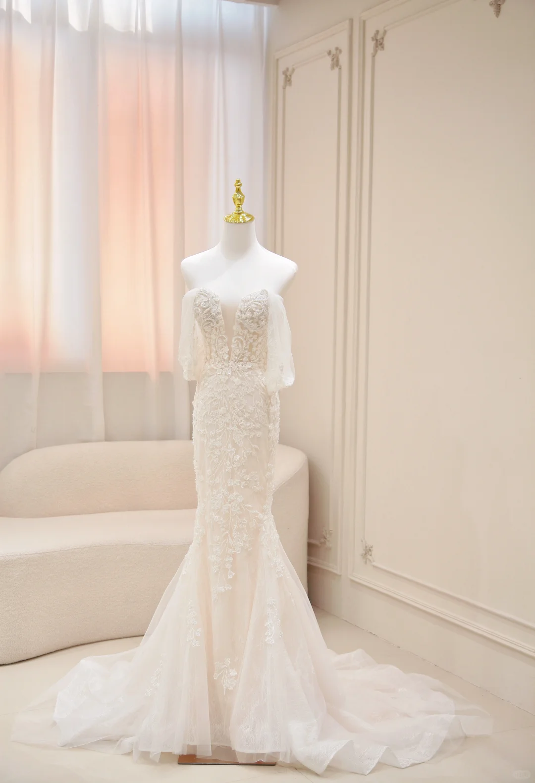 Timeless Mermaid Strapless Tulle Applique Long Sleeves Long Wedding Dresses