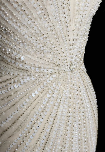 Dreamy Mermaid Strapless Tulle Beaded Long Wedding Dresses