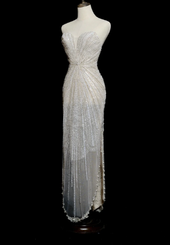 Dreamy Mermaid Strapless Tulle Beaded Long Wedding Dresses
