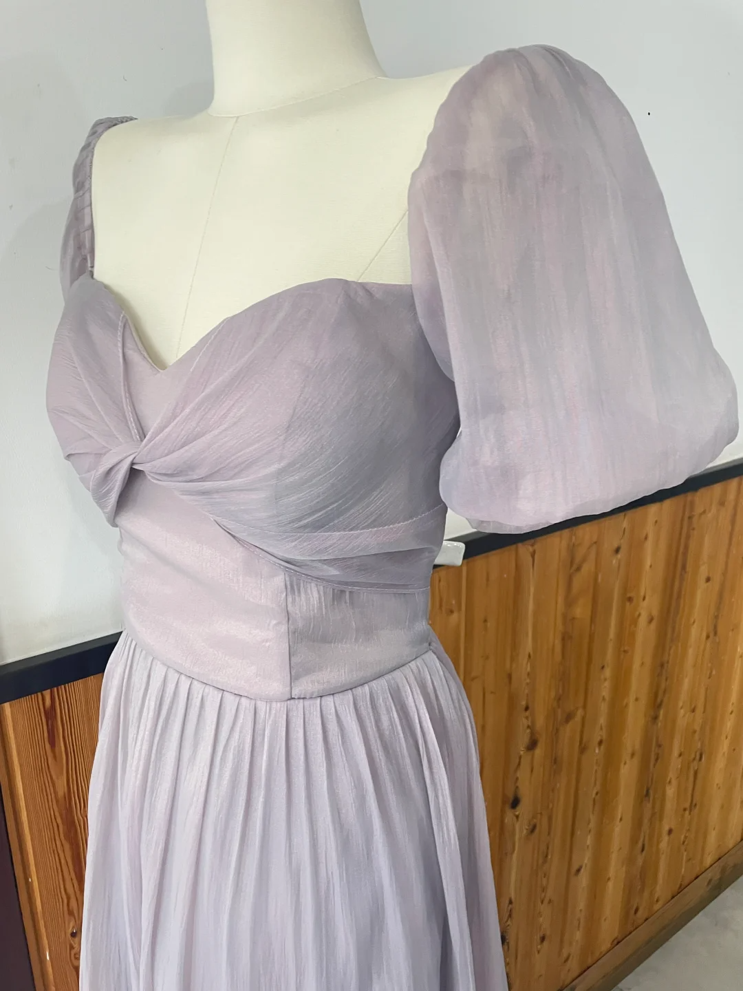 Unique A Line Lilac Chiffon Long Bridesmaid Dress