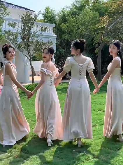 Elegant A Line Satin Long Bridesmaid Dress