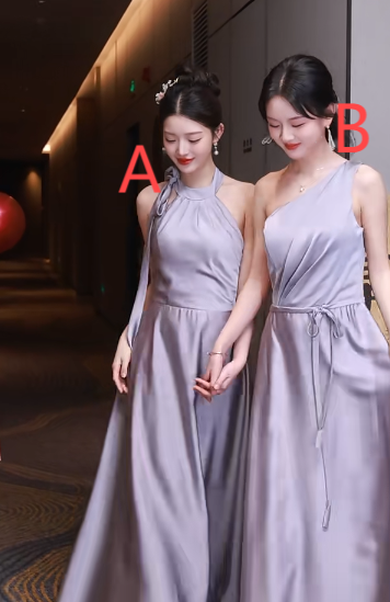 Classy Simple A Line Lilac Satin Long Bridesmaid Dress