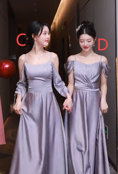Classy Simple A Line Lilac Satin Long Bridesmaid Dress