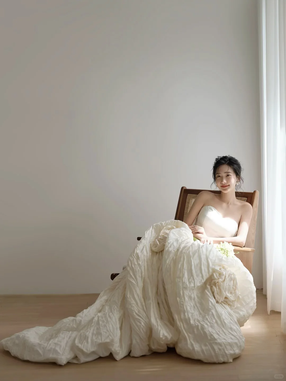 Unique Ball Gown Strapless Satin Long Wedding Dresses