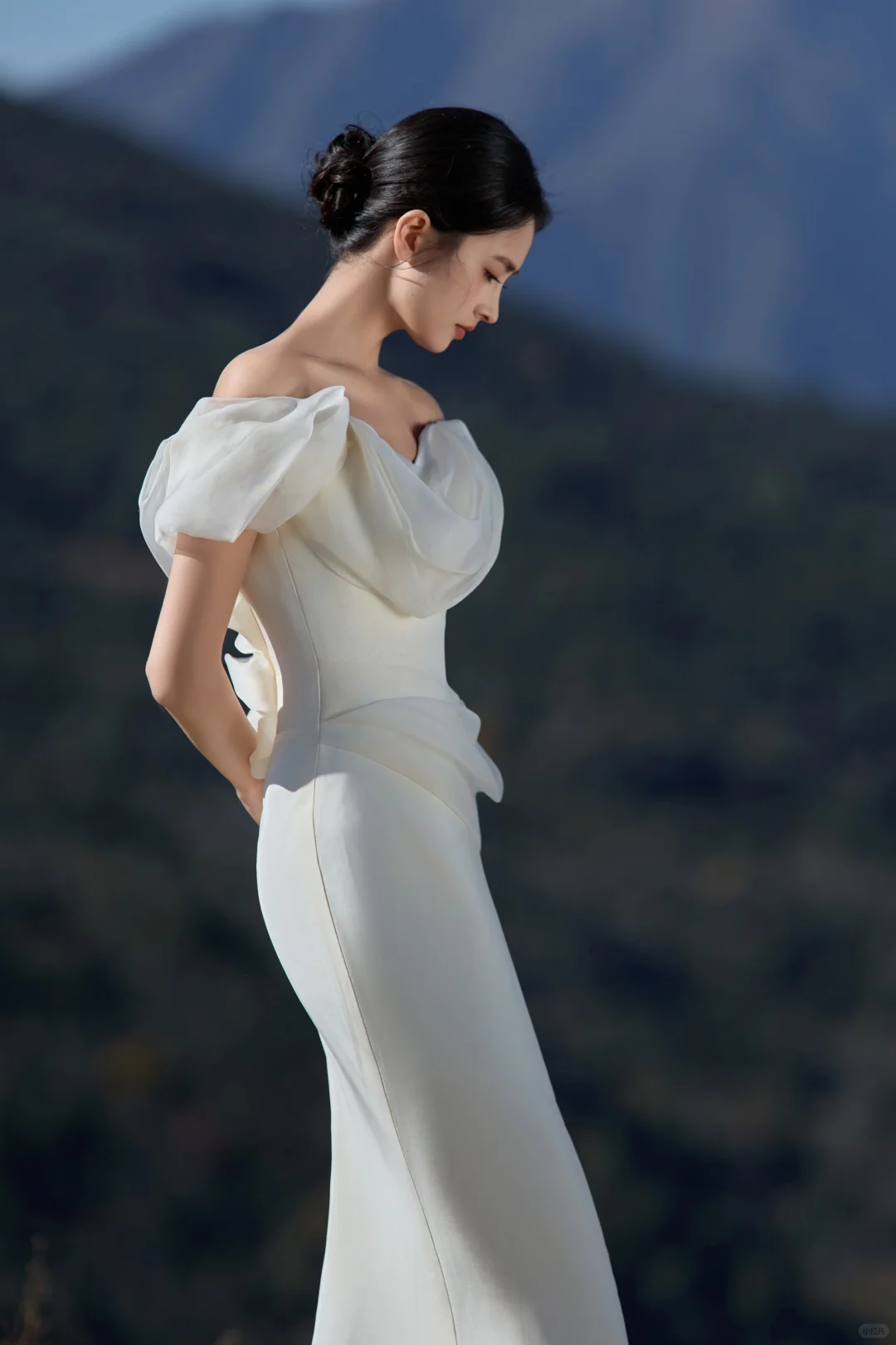 Dreamy Mermaid Off The Shoulder Satin Tulle With Veil Long Wedding Dresses