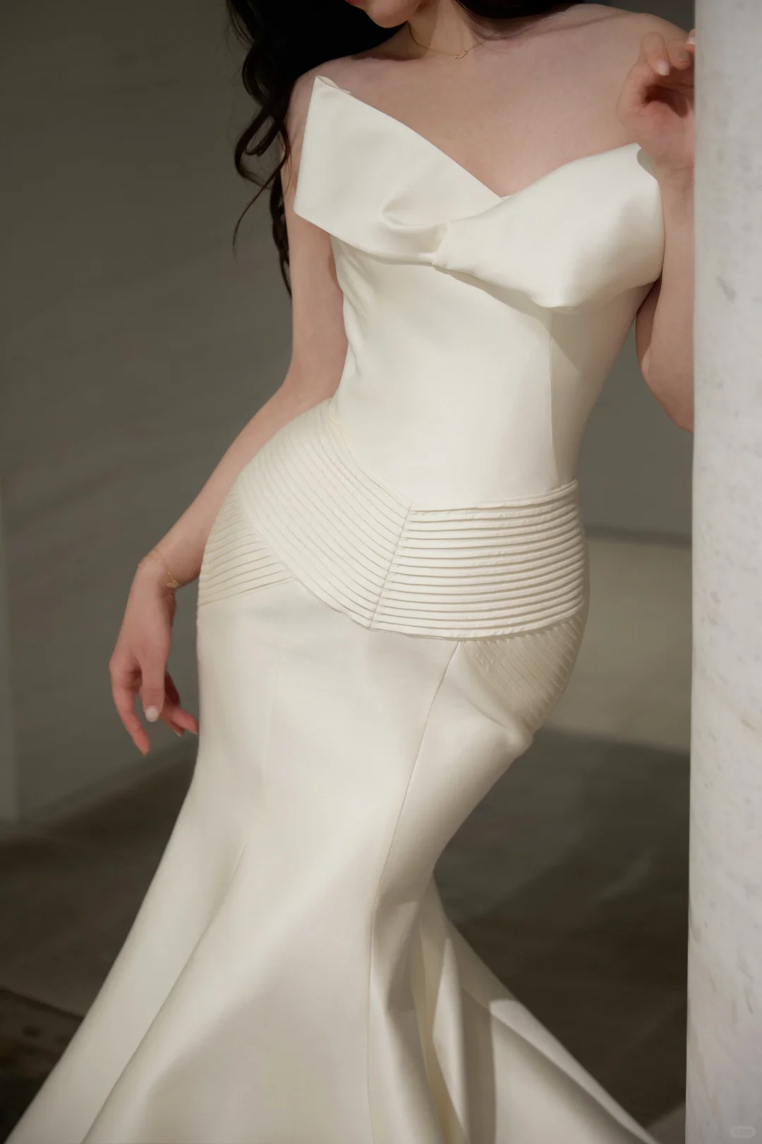 Classy Mermaid Strapless Satin Long Wedding Dresses