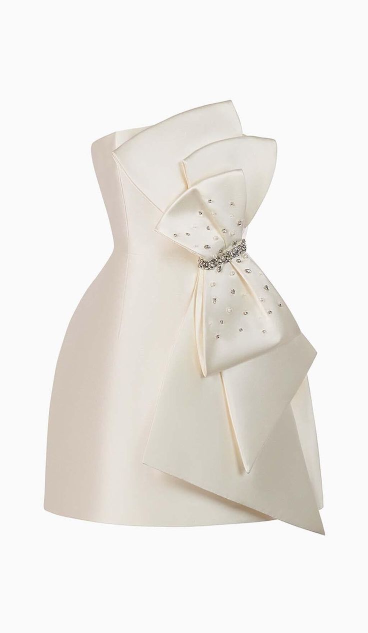 Simple Sheath Strapless Ivory Satin Homecoming Dress
