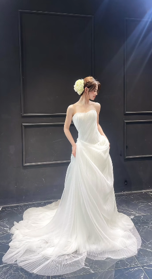 Unique Mermaid Sweetheart Chiffon Long Wedding Dresses