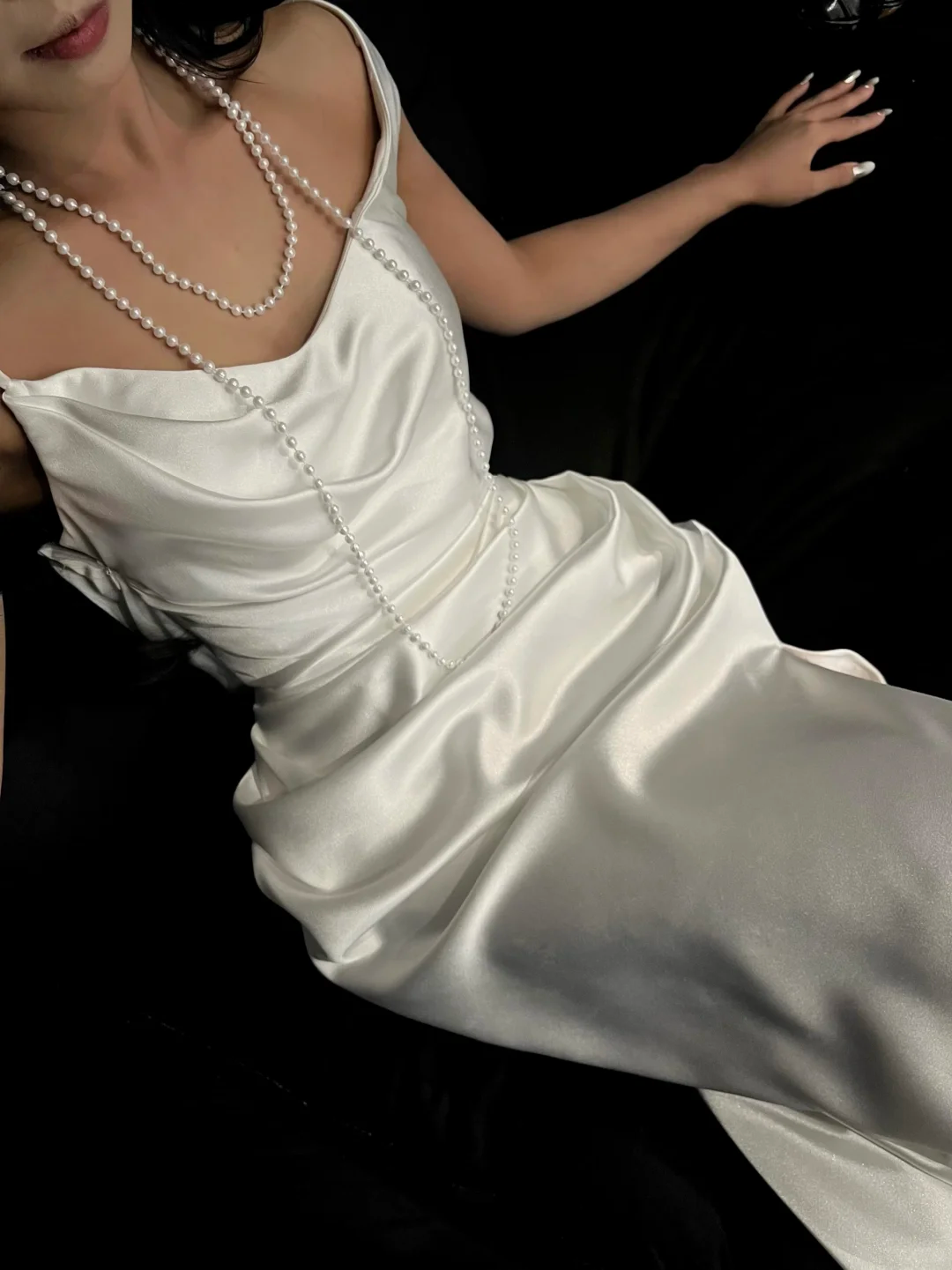 Elegant Mermaid Off The Shoulder Satin Long Wedding Dresses