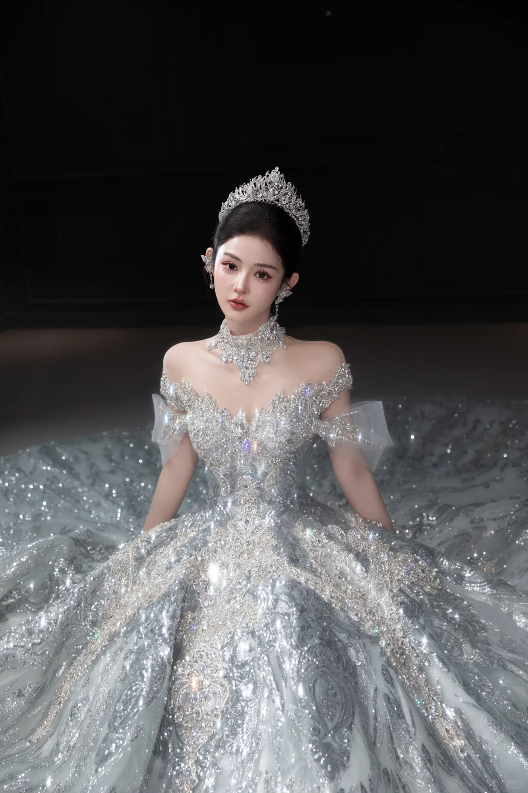 Timeless Ball Gown Off The Shoulder Tulle Sequin Long Wedding Dresses