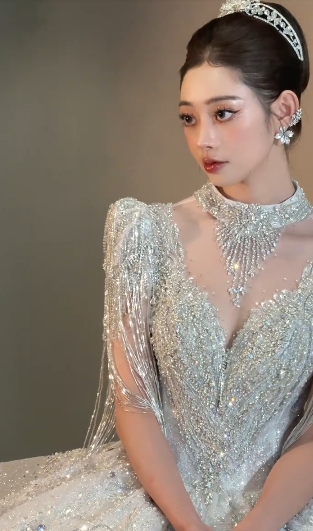 Timeless Ball Gown Tulle Sequin Beaded Long Wedding Dresses