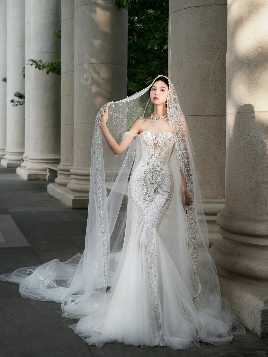 Gorgeous Mermaid Off The Shoulder Tulle Lace Beaded With Veil Long Wedding Dresses