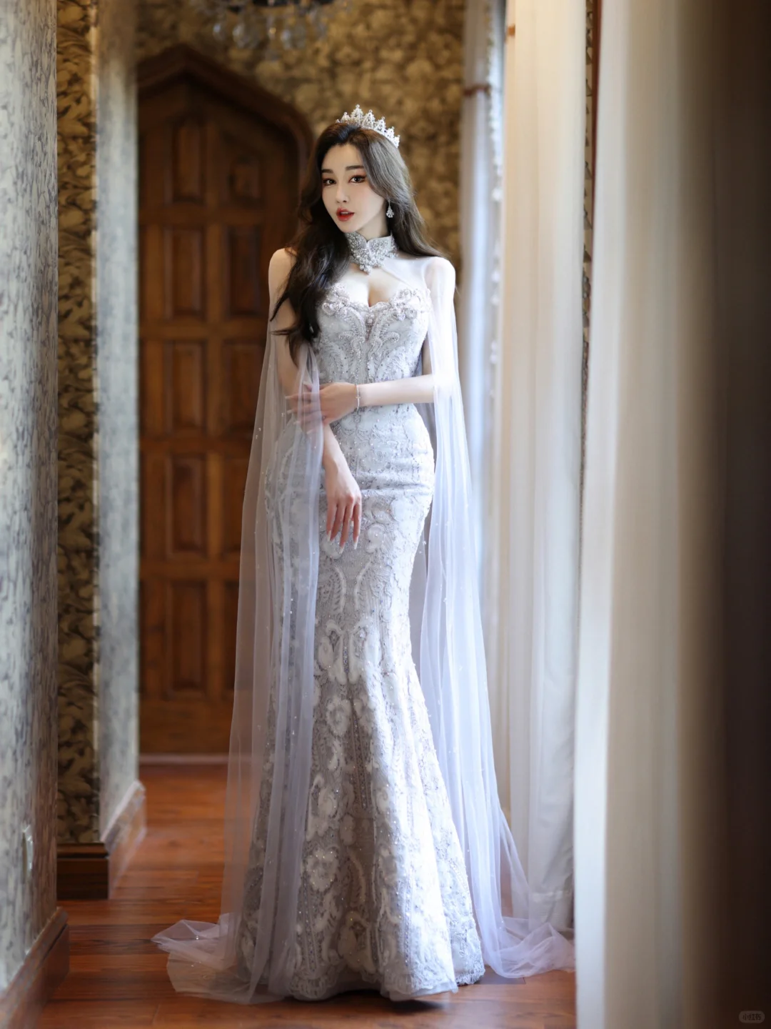 Dreamy Mermaid Strapless Satin Tulle Sequin Long Wedding Dresses