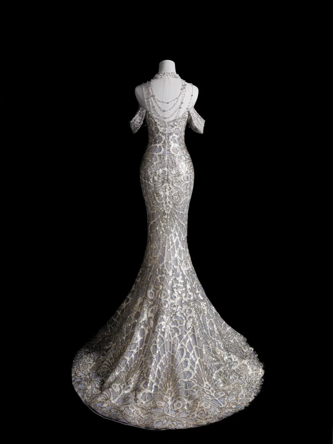 Dreamy Mermaid Off The Shoulder Sequin Beaded Long Wedding Dresses