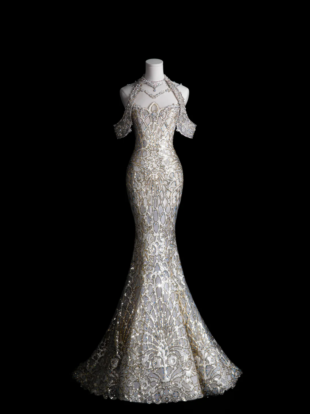 Dreamy Mermaid Off The Shoulder Sequin Beaded Long Wedding Dresses