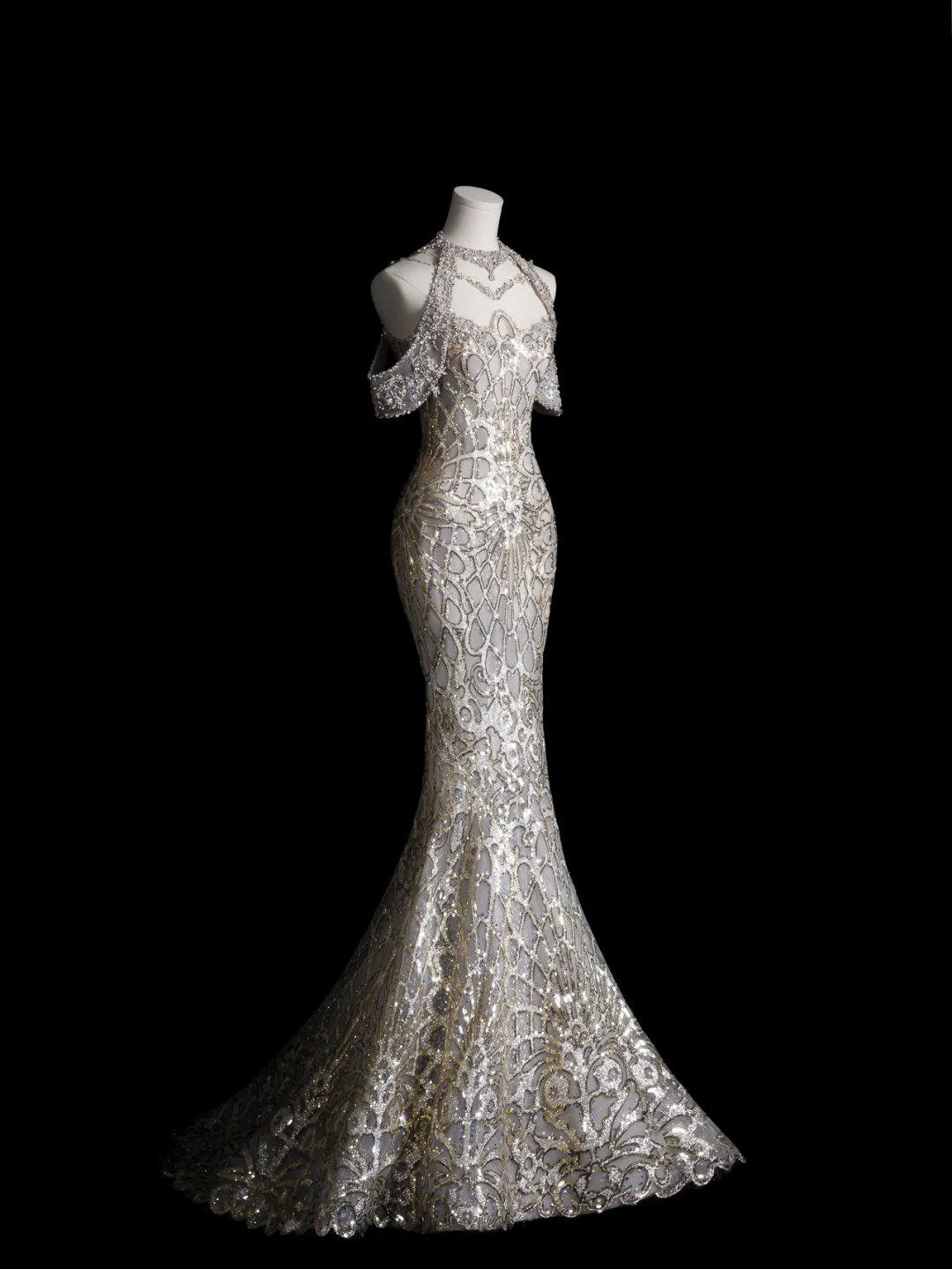 Dreamy Mermaid Off The Shoulder Sequin Beaded Long Wedding Dresses