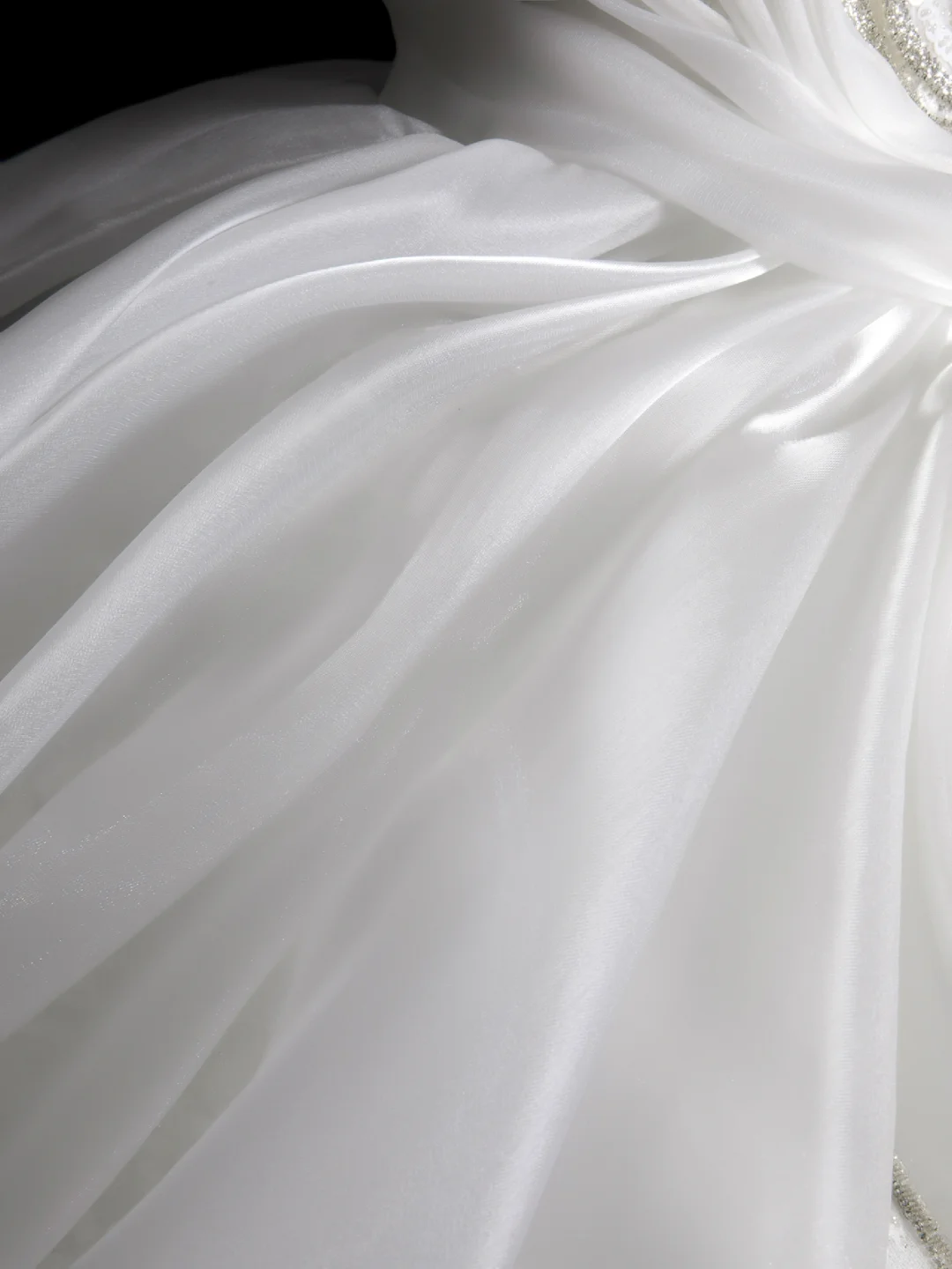 Classy Ball Gown Strapless Satin Lace Sequin Long Wedding Dresses