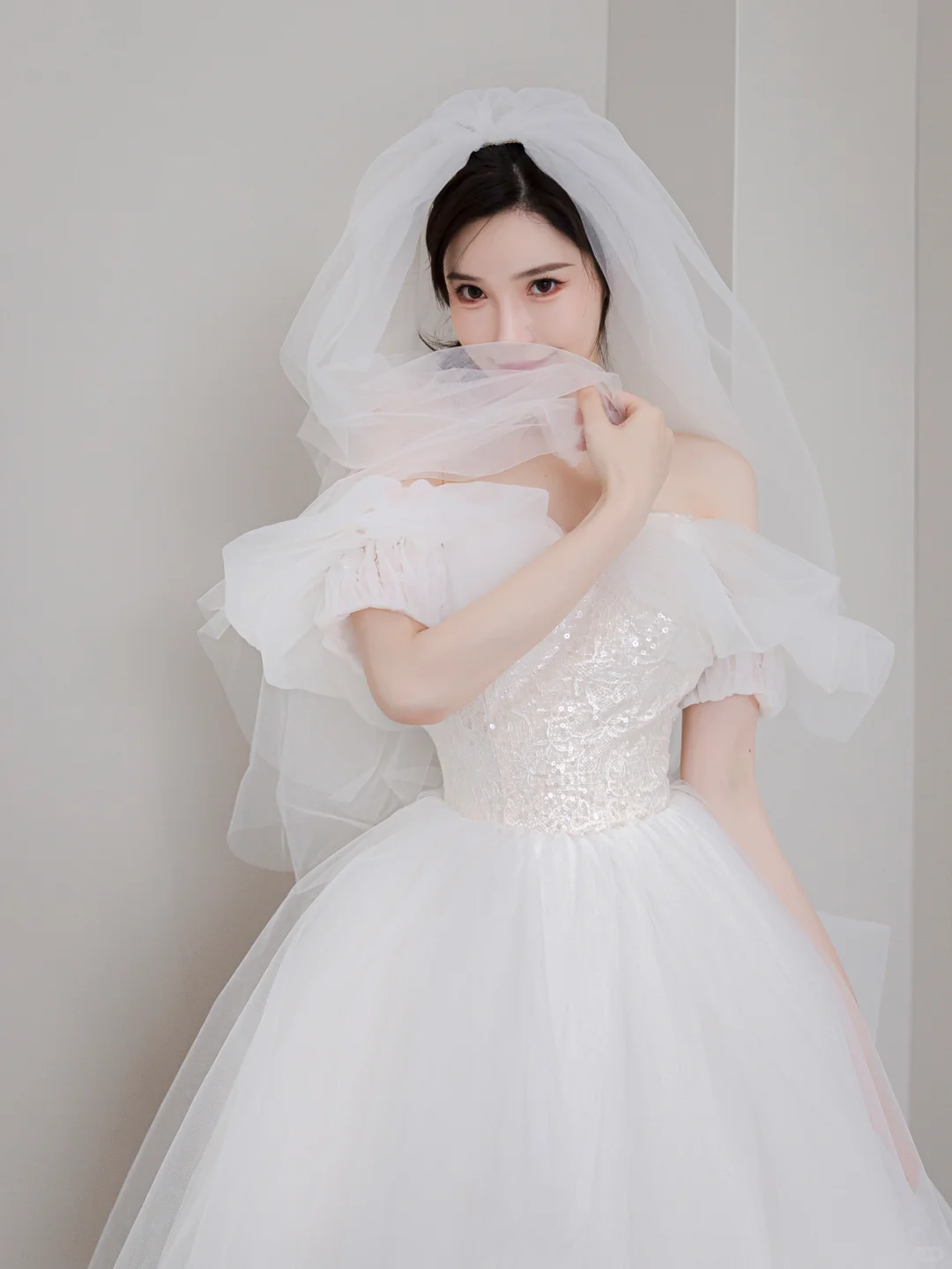 Elegant Ball Gown Off The Shoulder Tulle With Veil Long Wedding Dresses