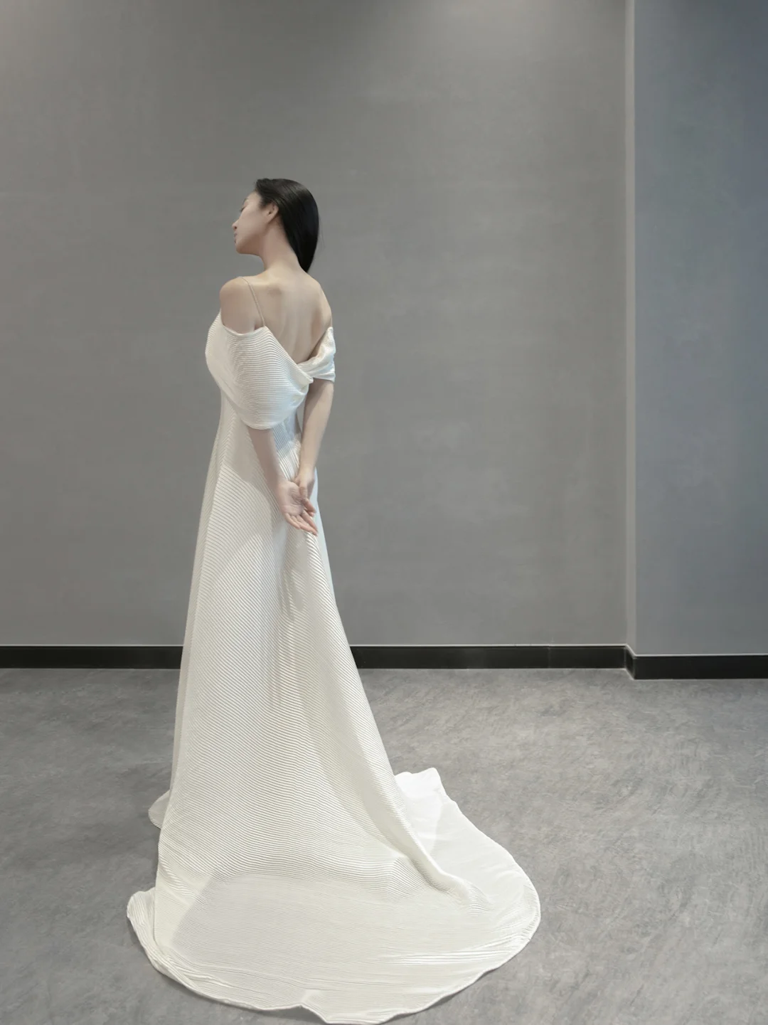 Unique A Line Spaghetti Straps Satin Long Wedding Dresses
