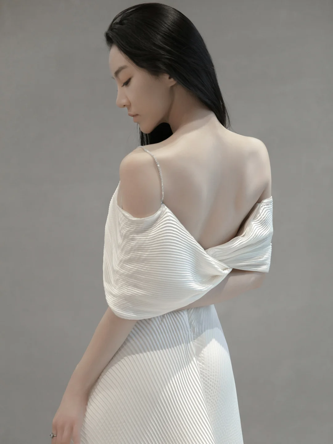 Unique A Line Spaghetti Straps Satin Long Wedding Dresses